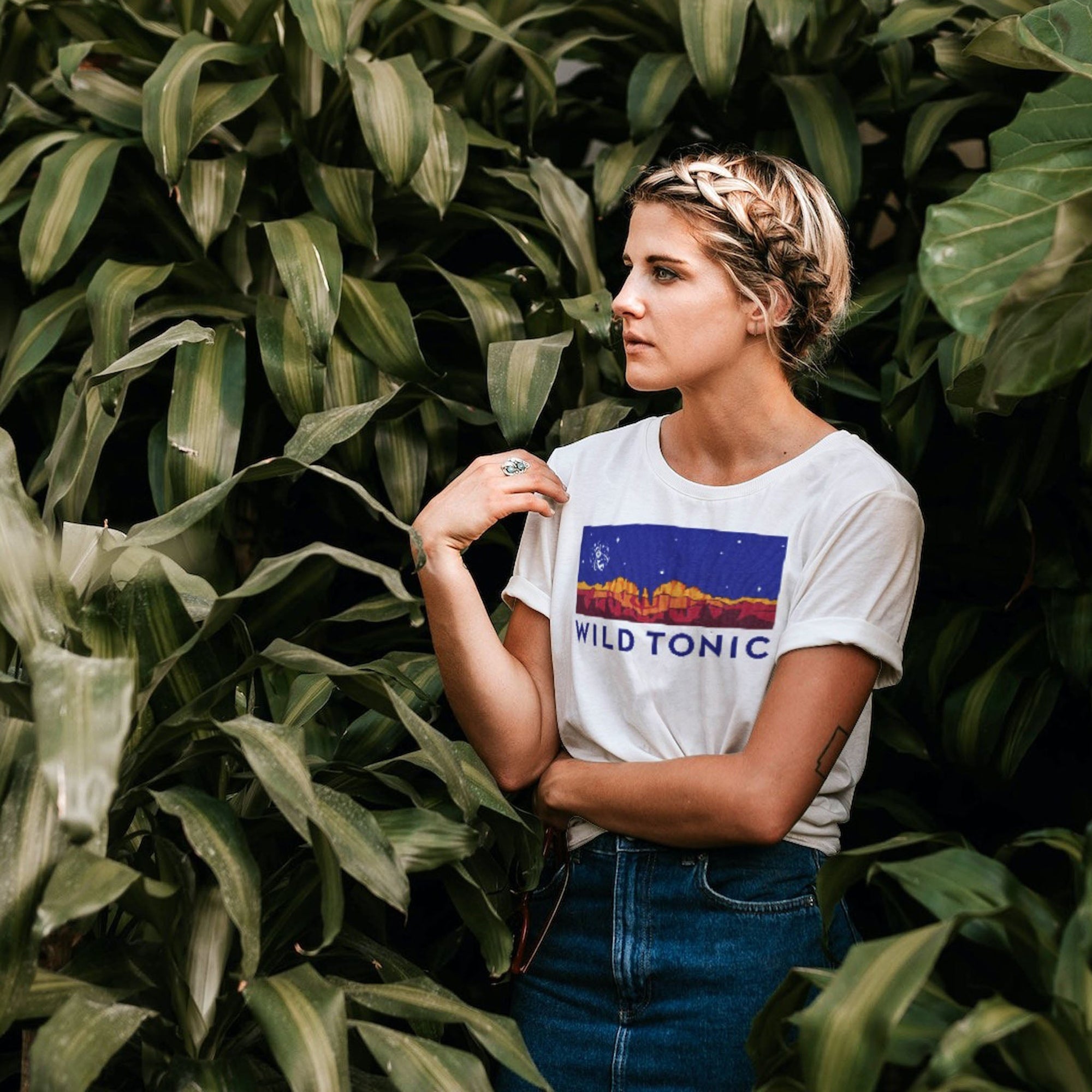 Wild Tonic White T-Shirt (with Sedona mountains)